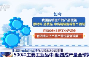 我国工业经济实力大幅跃升 制造业大国加快迈向制造强国